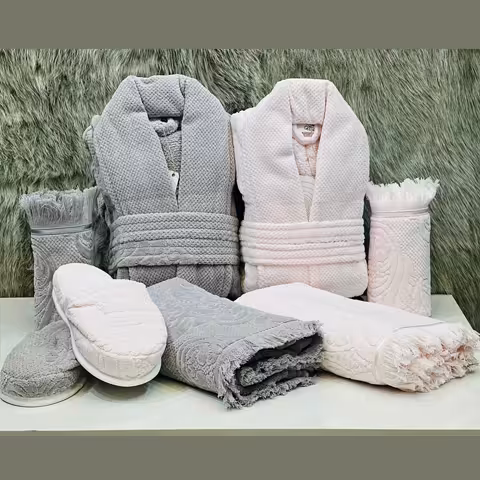 ست 10 پارچه حوله عروس و داماد bello