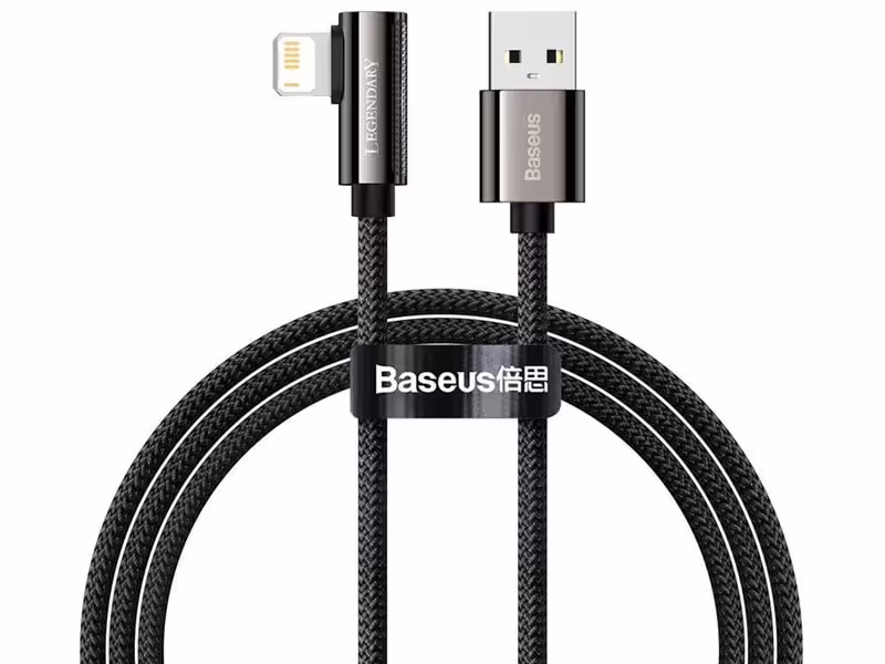 کابل شارژ و انتقال داده لایتنینگ بیسوس Baseus Legend Elbow iP Cable 1m 2.4A CALCS-01