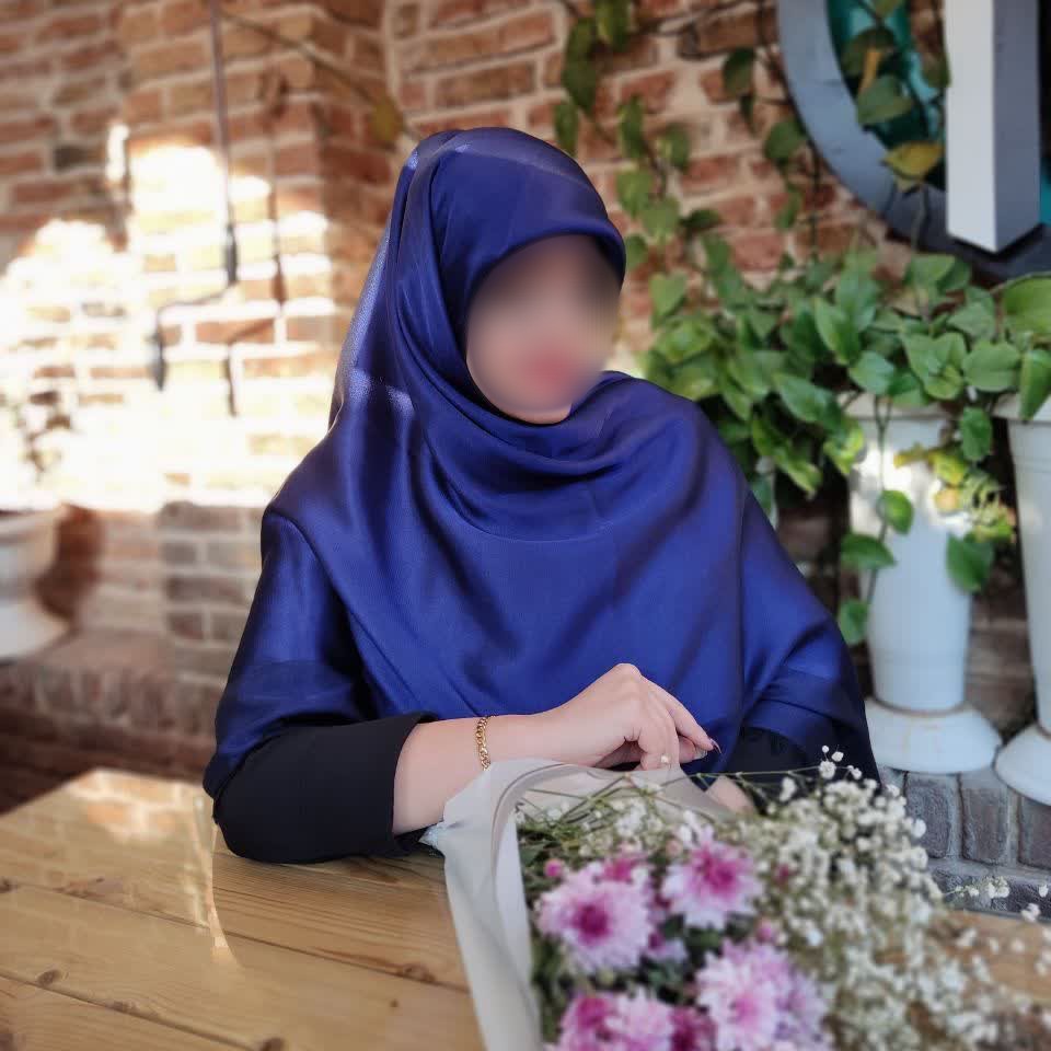 روسری بامبو دورریش رنگ آبی کاربنی