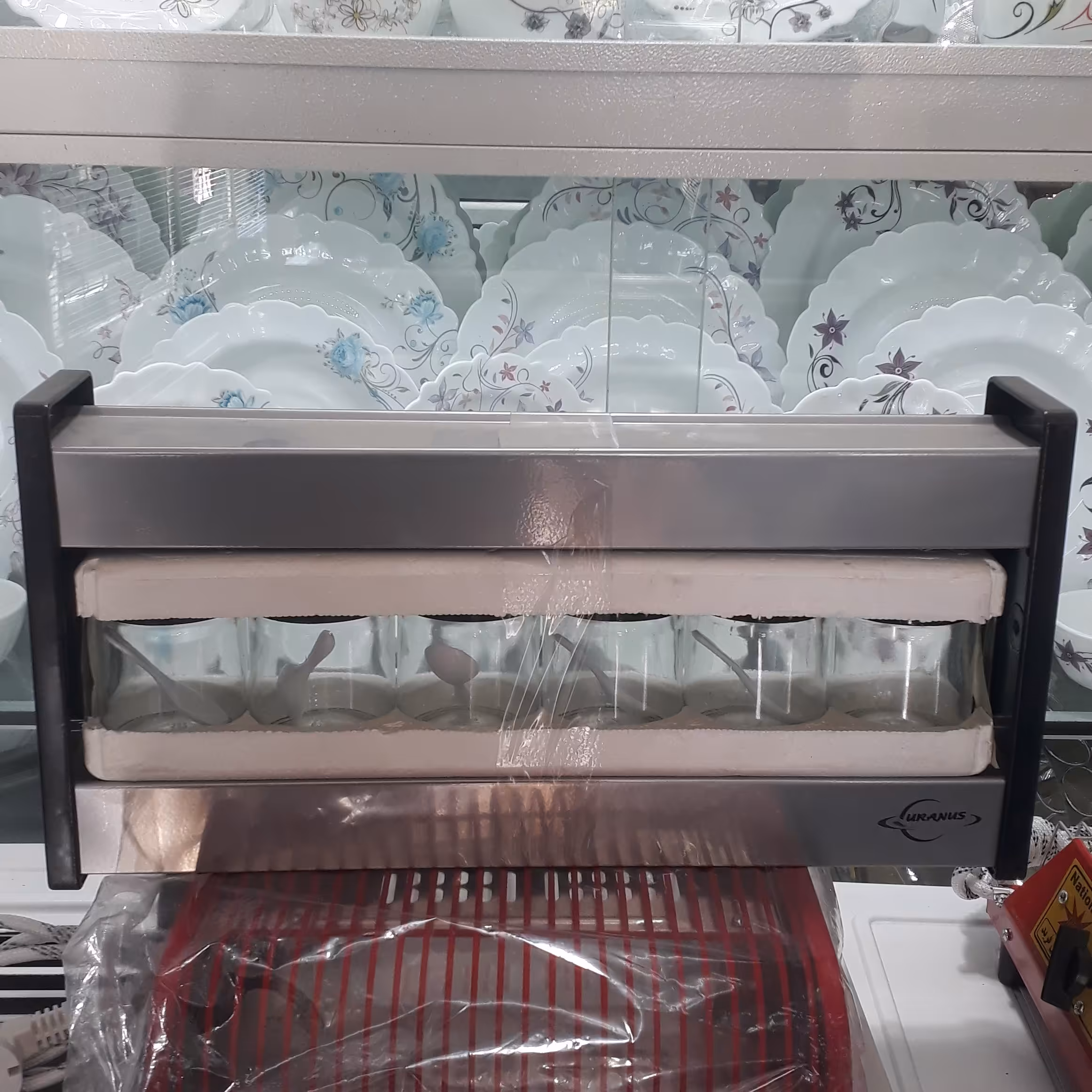 سرویس پاسماوری اورانوس اصل    بانکه شیشه ای ست 7پارچه استند دار اورانوس