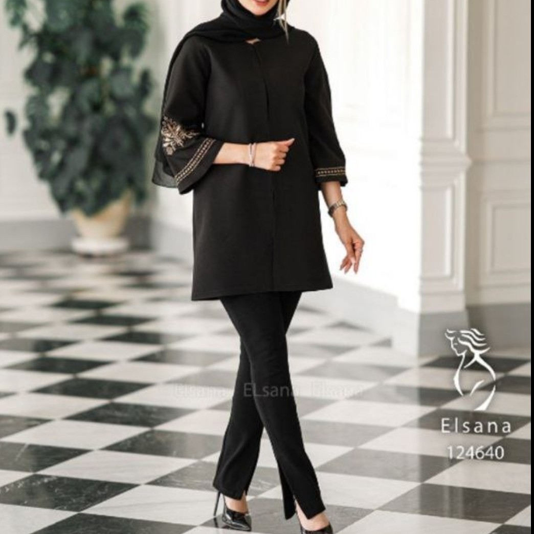 مانتو کتی مازراتی آستین گلدوزی