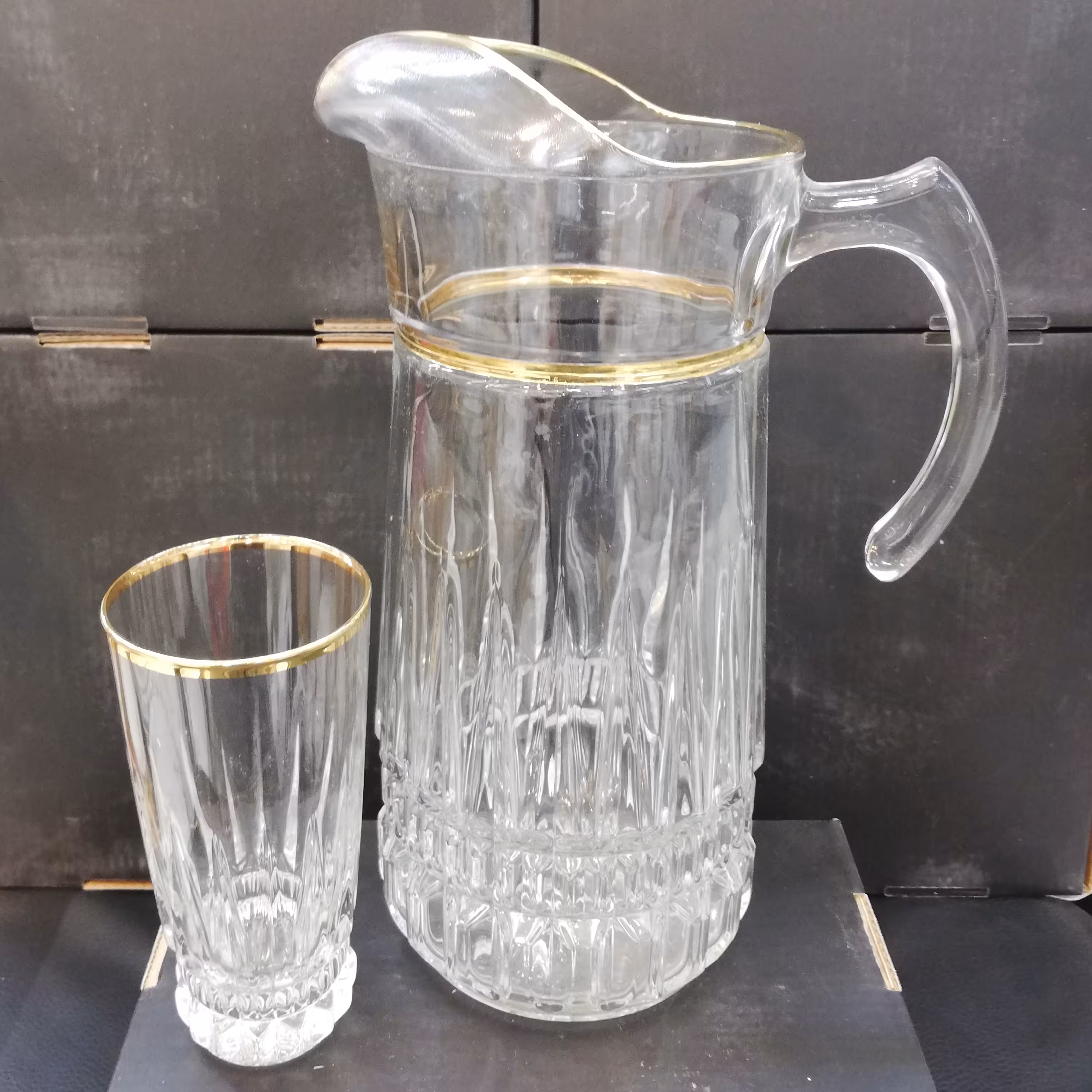 پارچ و لیوان امپراطور بلند لومینارک لب طلا 