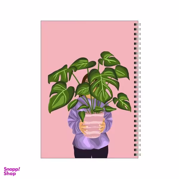 دفتر مشق 50 برگ بامبیلیپ طرح دختر و گلدان برگ انجیری کد 6141763