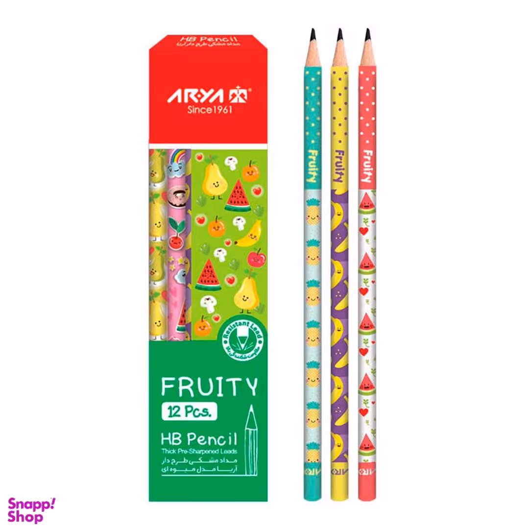 مداد مشکی طرحدار آریا مدل 3048