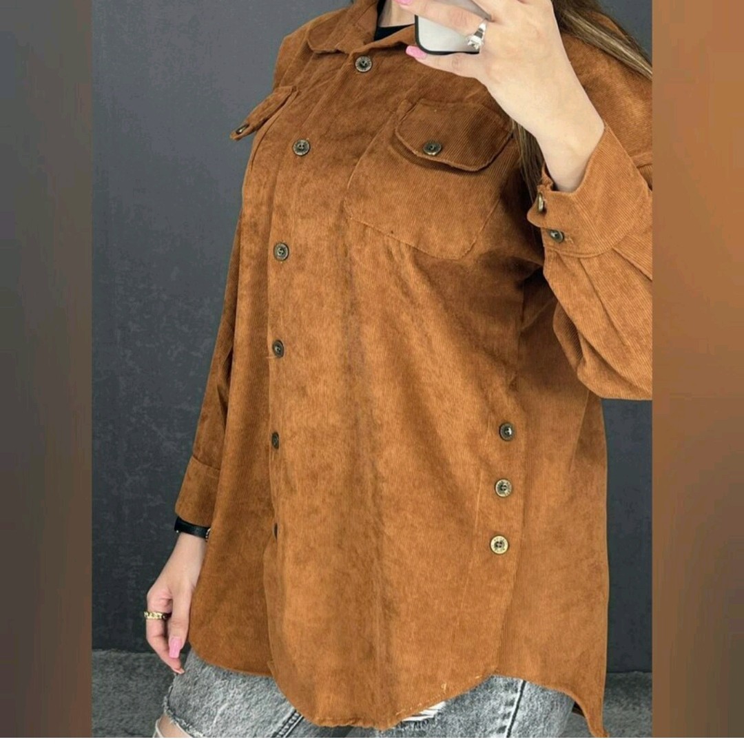 مانتو مخمل کبریتی پاییزه جنس اعلا موجود در سه سایز از 36تا 60 و رنگبندی در 14 رنگ