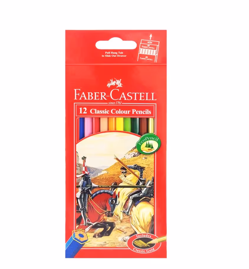 مداد رنگی 12 رنگ فابرکستل مدل کلاسیک