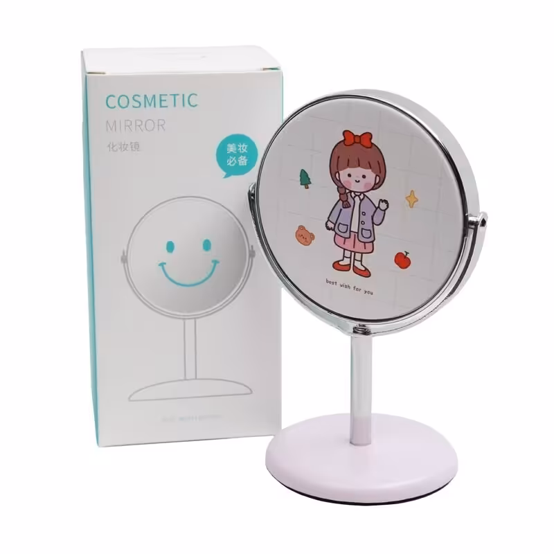 آینه آرایشی مدل  رومیزی طرح دخترک شاد کد 9070001