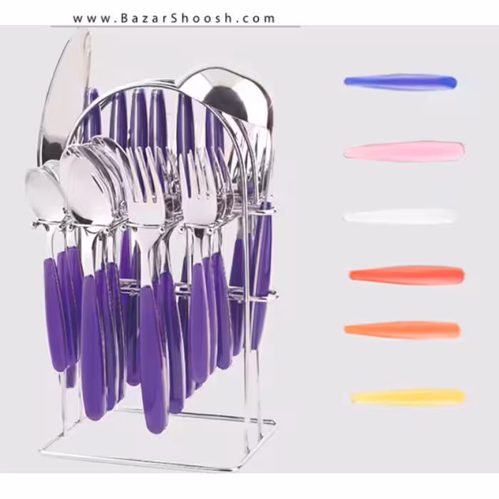 سرویس قاشق و چنگال پایه دار رنگی یونیک مدل UN-5858