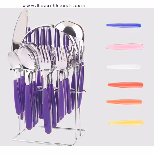 سرویس قاشق و چنگال پایه دار رنگی یونیک مدل UN-5858