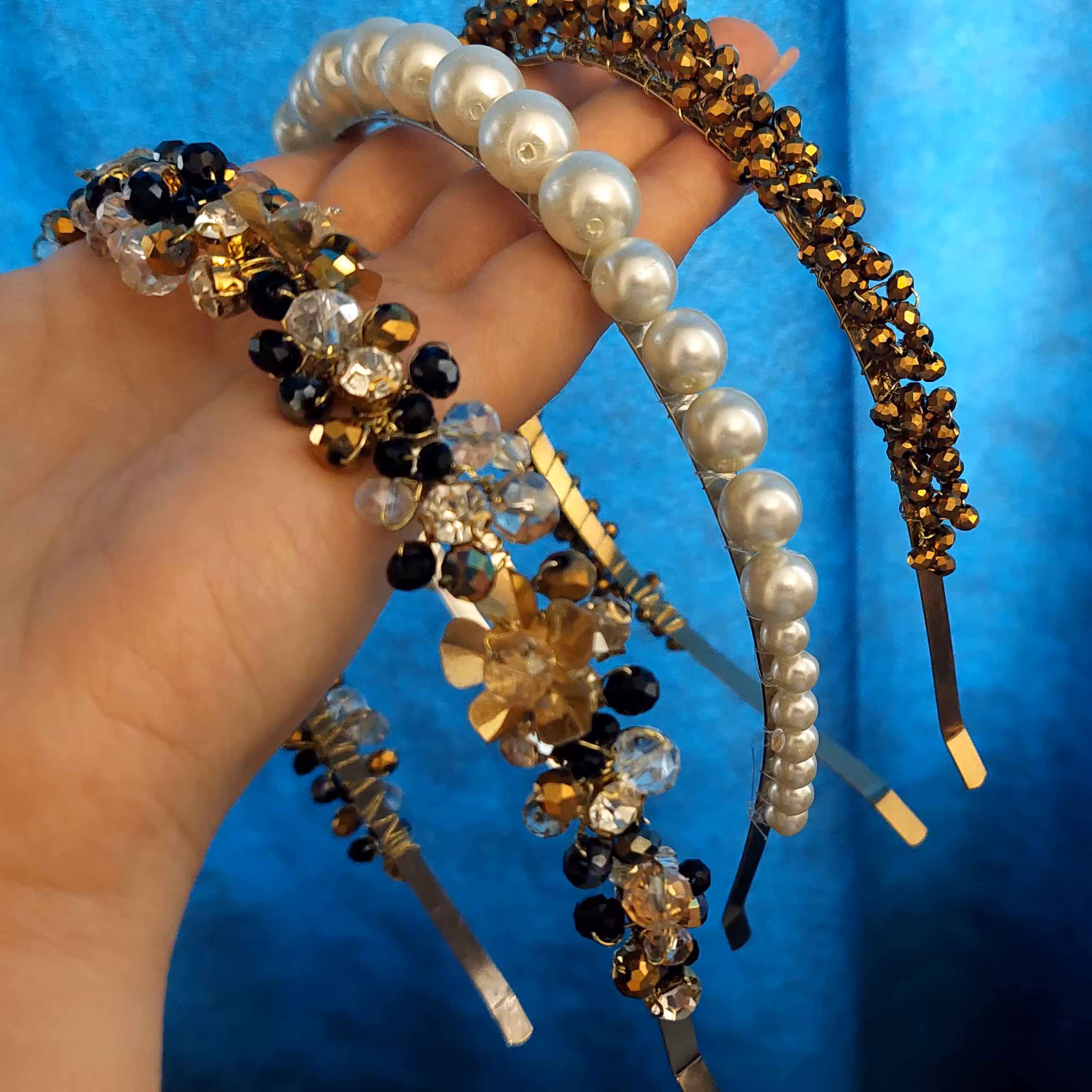 تل های مرواریدی کریستالی و جواهر دوزی شده به صورت تک و عمده 