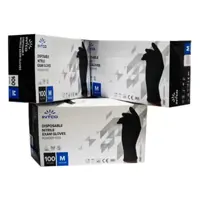 دستکش نیتریل مشکی اینتکو سایز مدیوم بسته 100 عددی