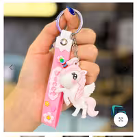 سرکلیدی یونیکورن با آویز سیلیکونی رنگ صورتی و بنفش موجوده لوازم تحریر کلاسیک