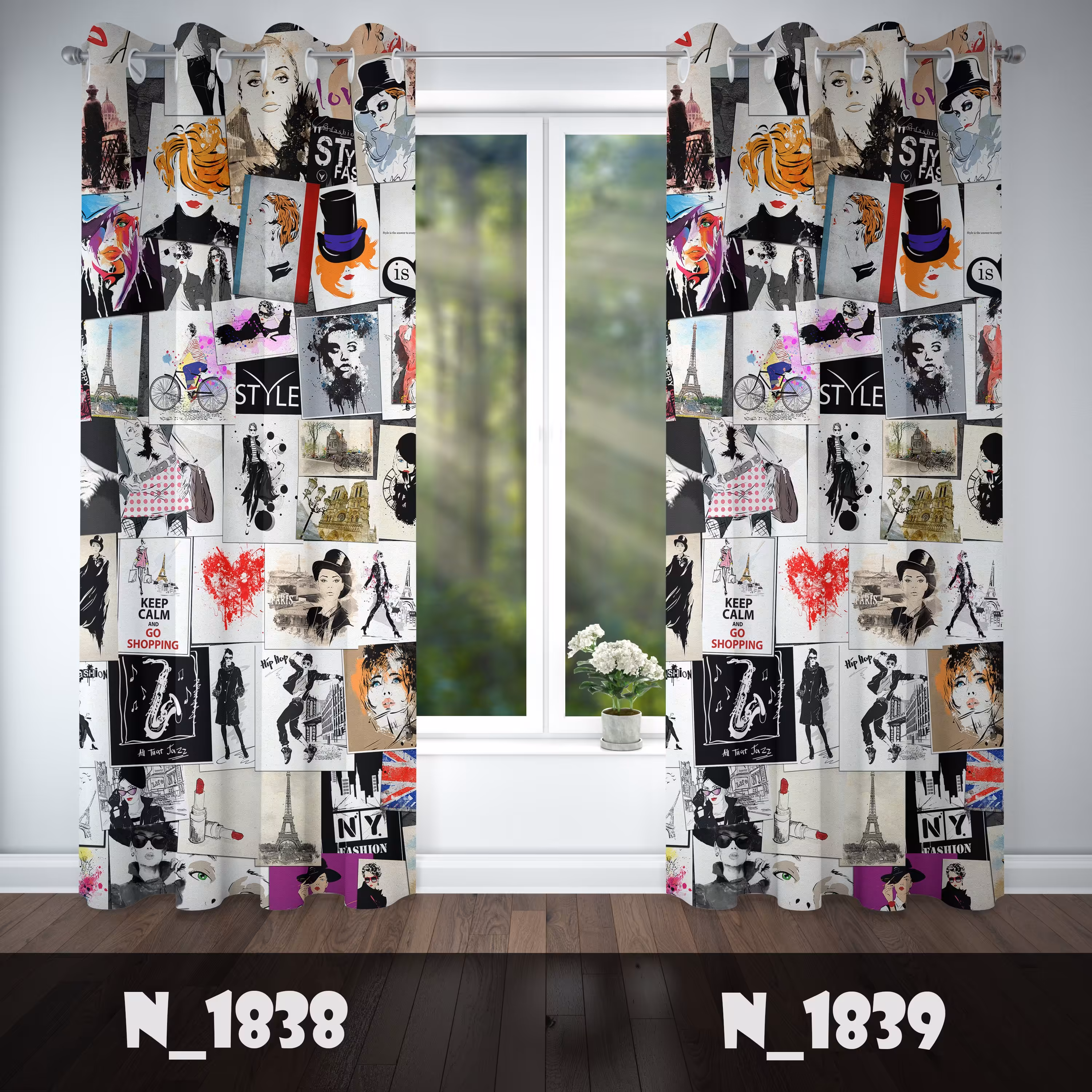 پرده چاپی طرح فشن