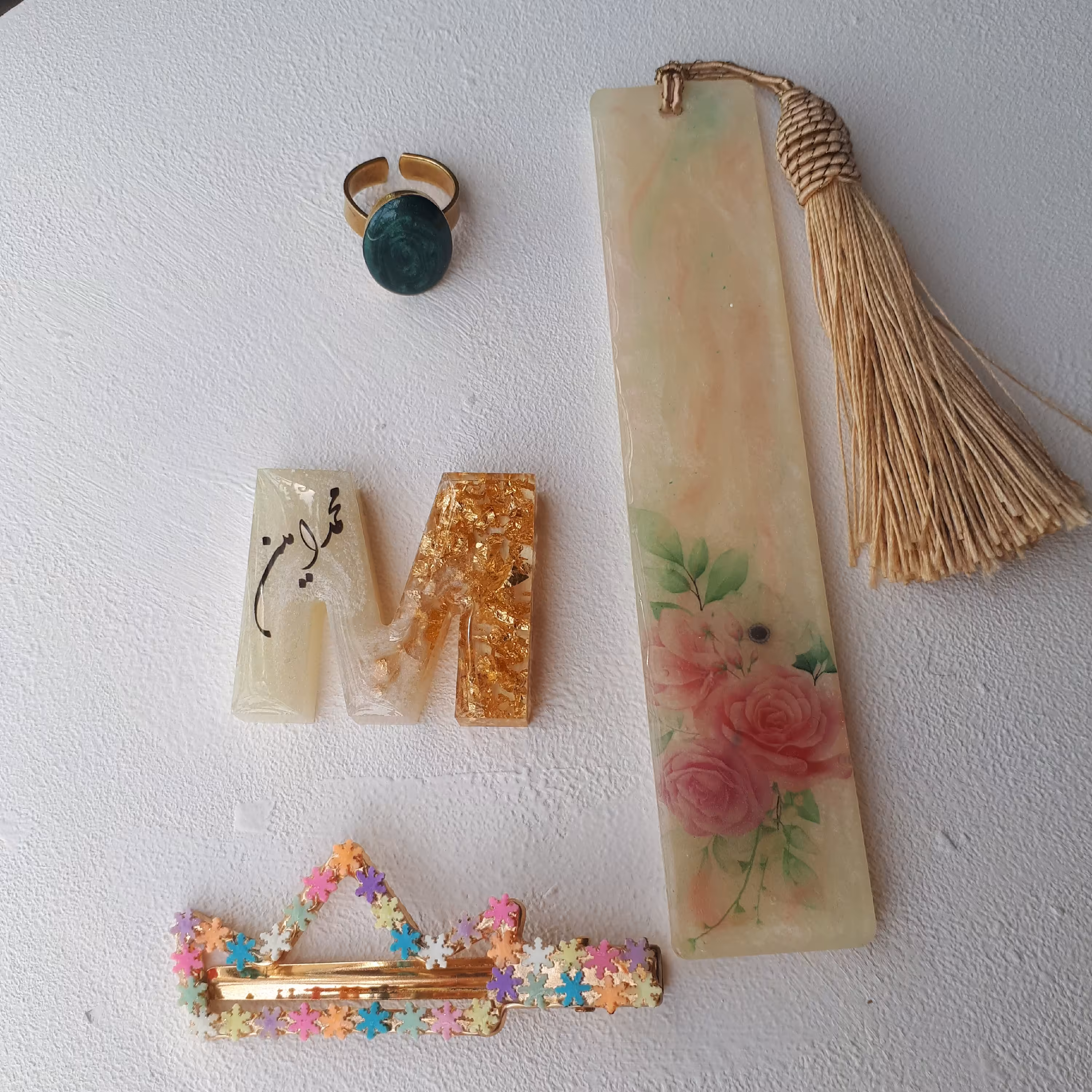 بوک مارک و گیره رزینی انگشتر 