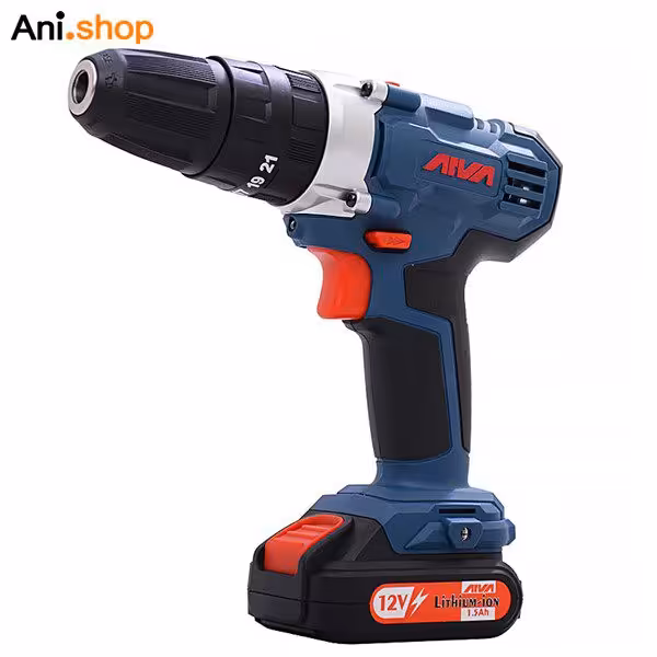 دریل شارژی 12 ولت چکشی لیتیوم آروا مدل 5802 کد194