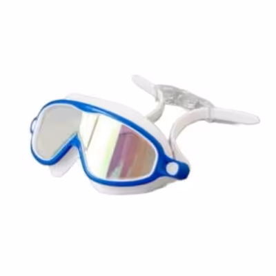 عینک و ماسک شنا بچه گانه با فریم بزرگ sports gear مدل S-1025(سفید/آبی)