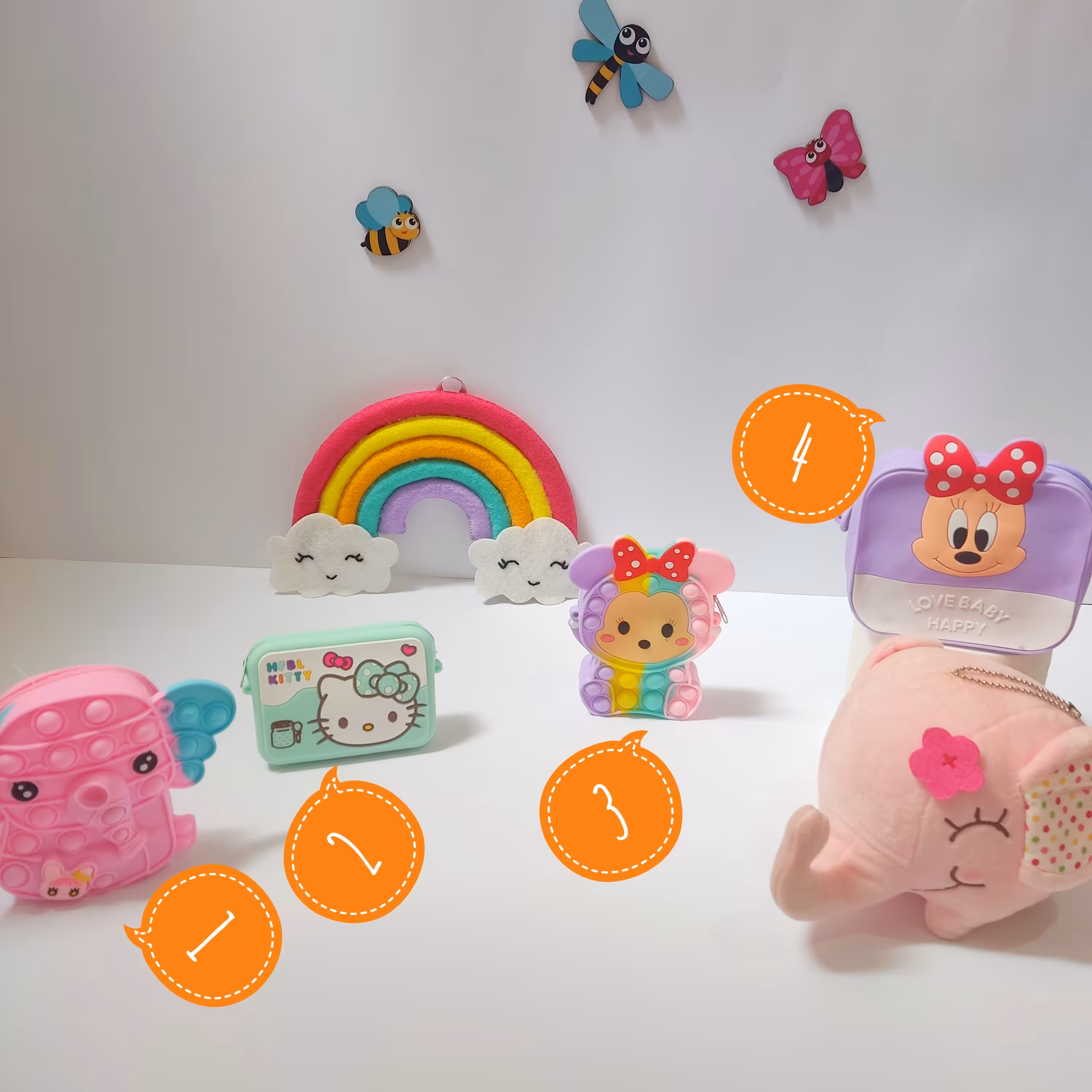 کیف سیلیکونی دخترانه وارداتی با کیفیت قابل شستشو بند قابل تنظیم 