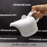 قوری چای خوری 2 فنجان هتلی سفید چینی زرین