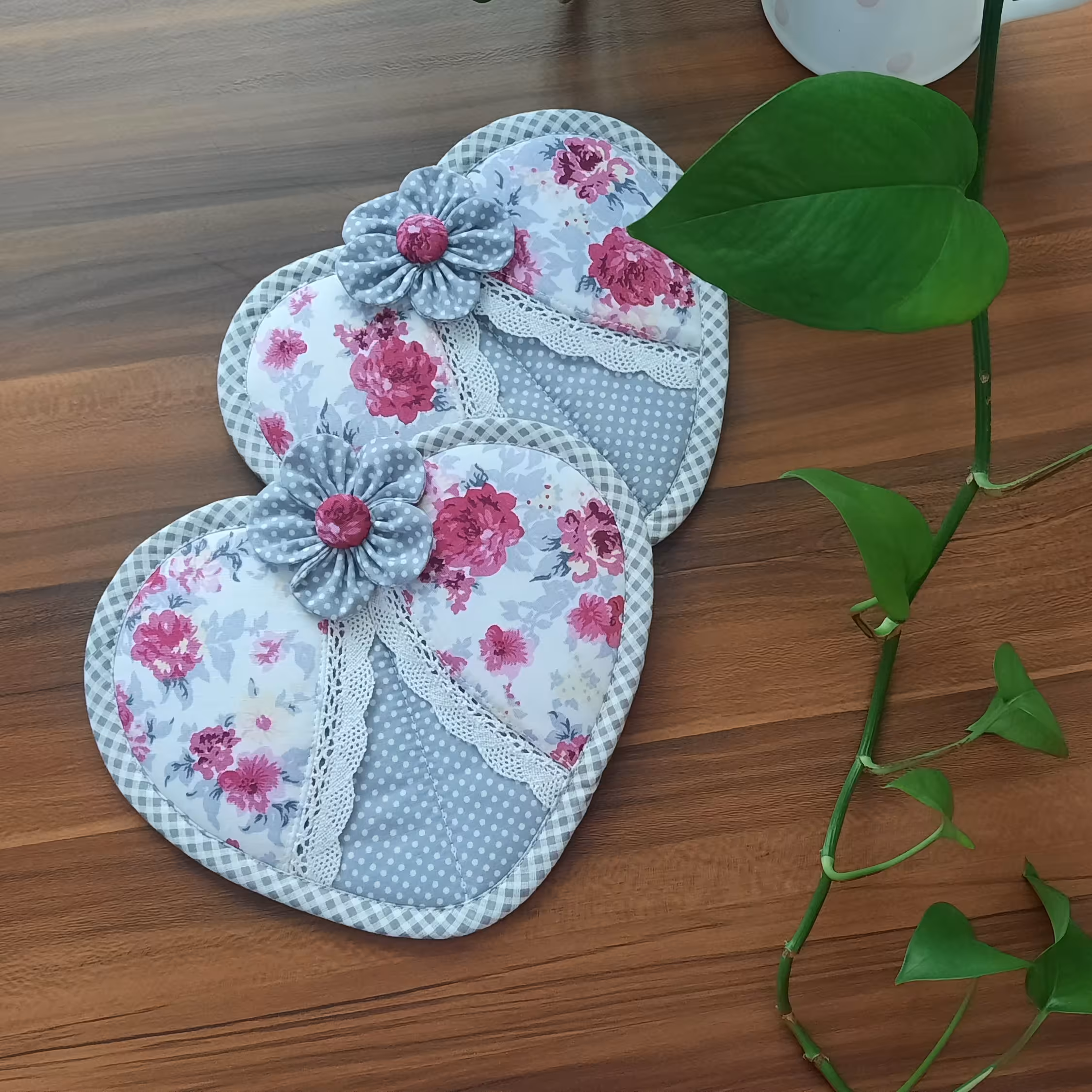 دستگیره قلبی گلدار 