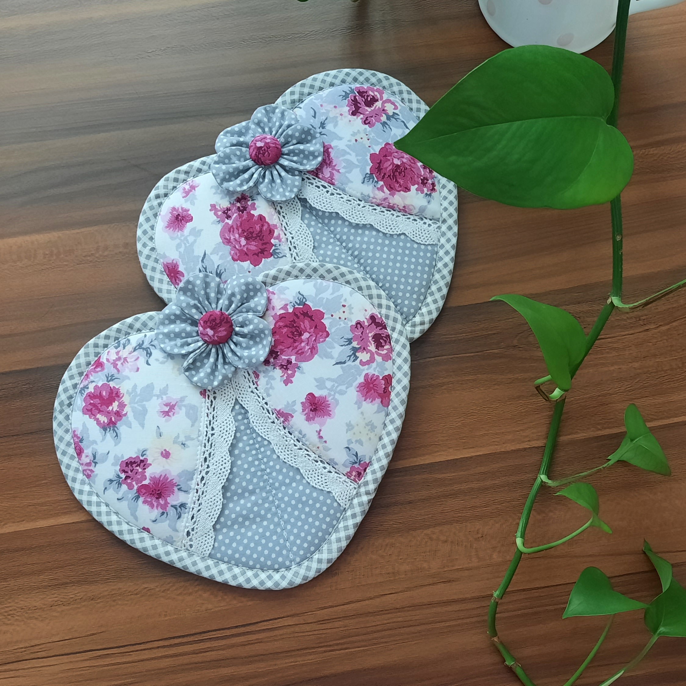 دستگیره قلبی گلدار