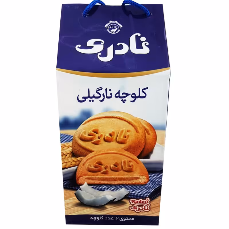 کلوچه نارگیلی نادری - 100 گرم بسته 12 عددی