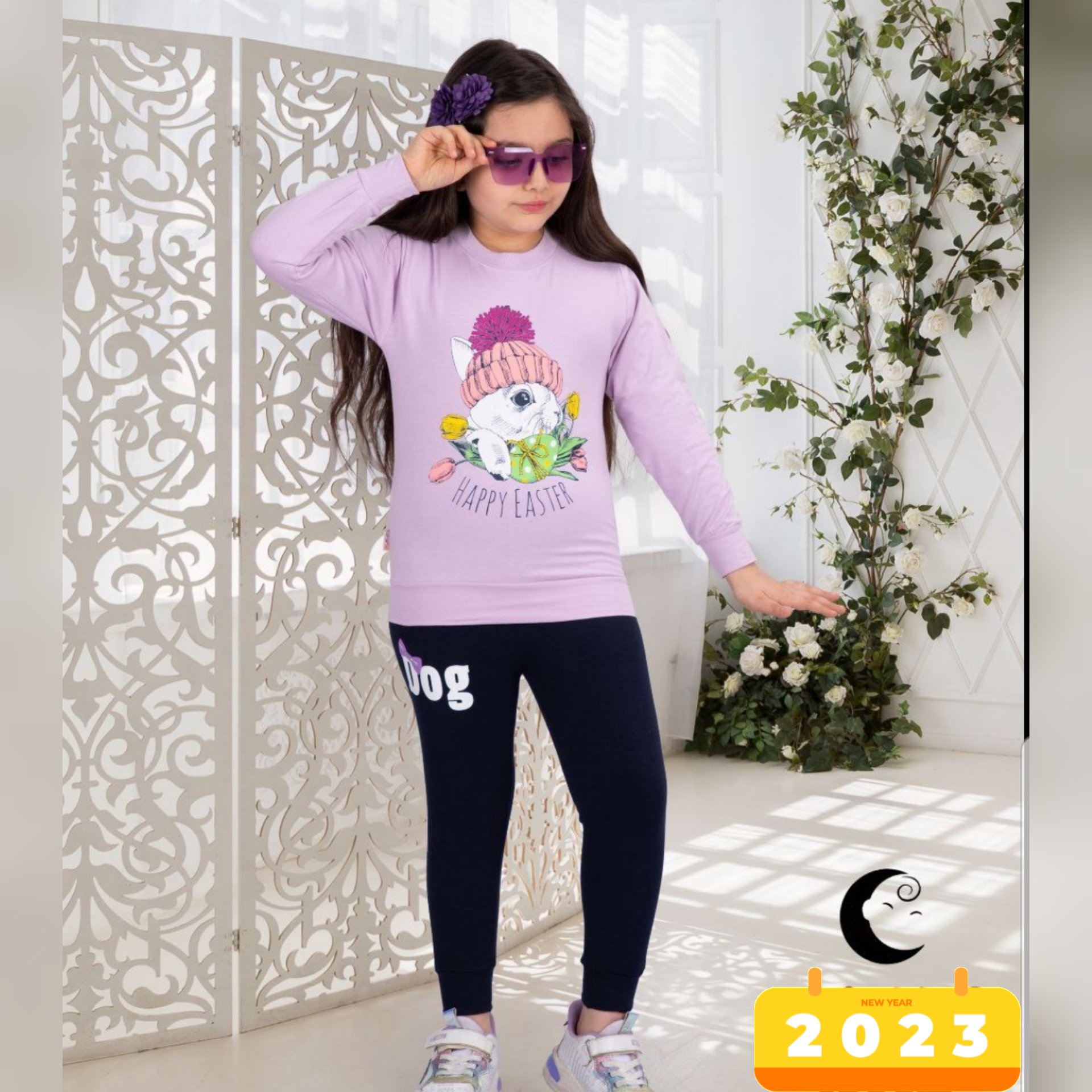 بلوز و شلوار دخترانه طرح دار(ارسال رایگان)