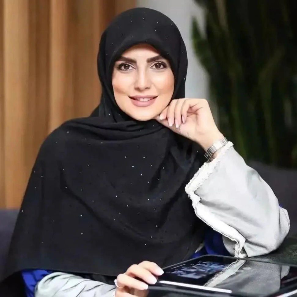روسری کرپ دانتل دار