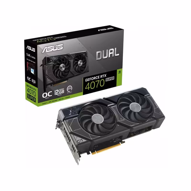 کارت گرافیک ایسوس Dual GeForce RTX4070 SUPER OC Edition 12GB GDDR6X حافظه 12 گیگابایت
