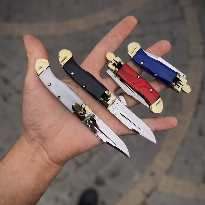 چاقوی ضامن فشاری ضد زنگ زنجان 14 سانتی