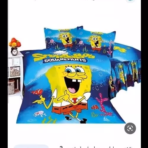 روتختی 3بعدی باب اسفنجی همراه پرده