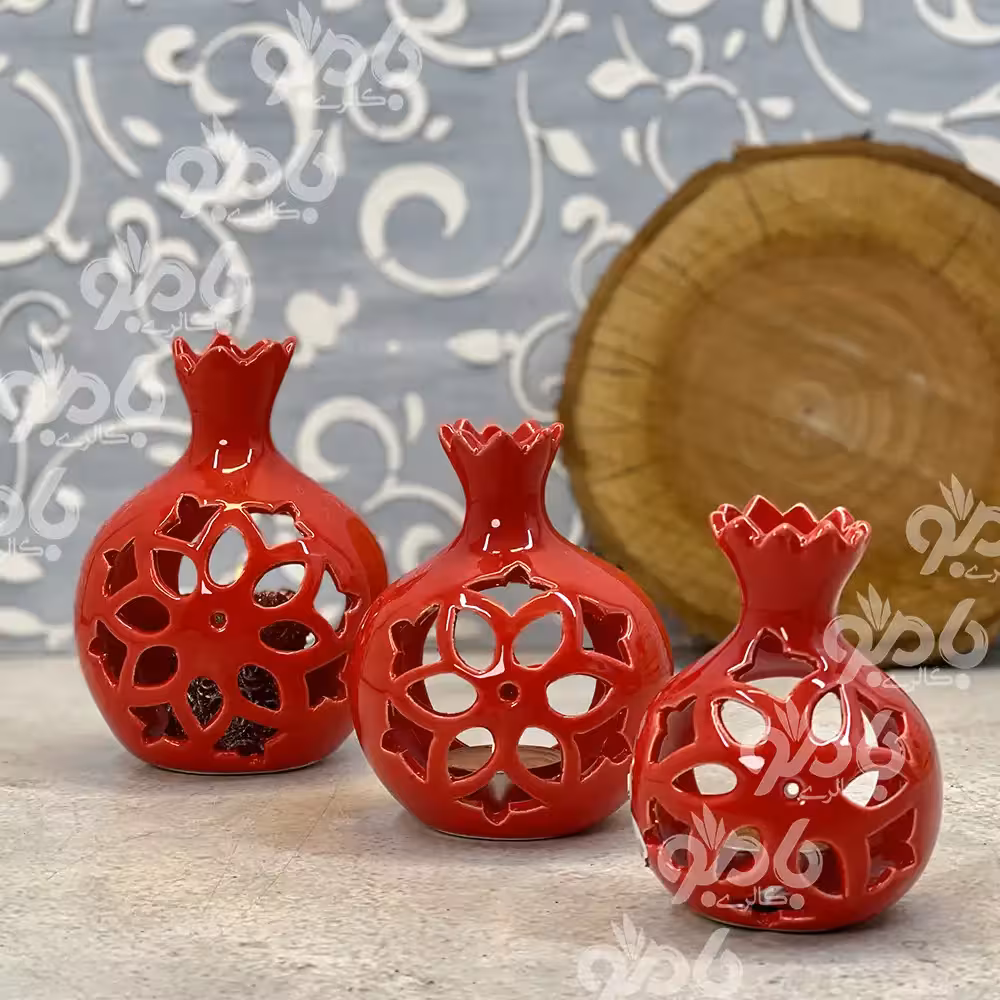 جاشمعی سرامیکی انار مشبک