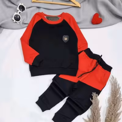 بلوز شلوار آستین رنگی پسرانه