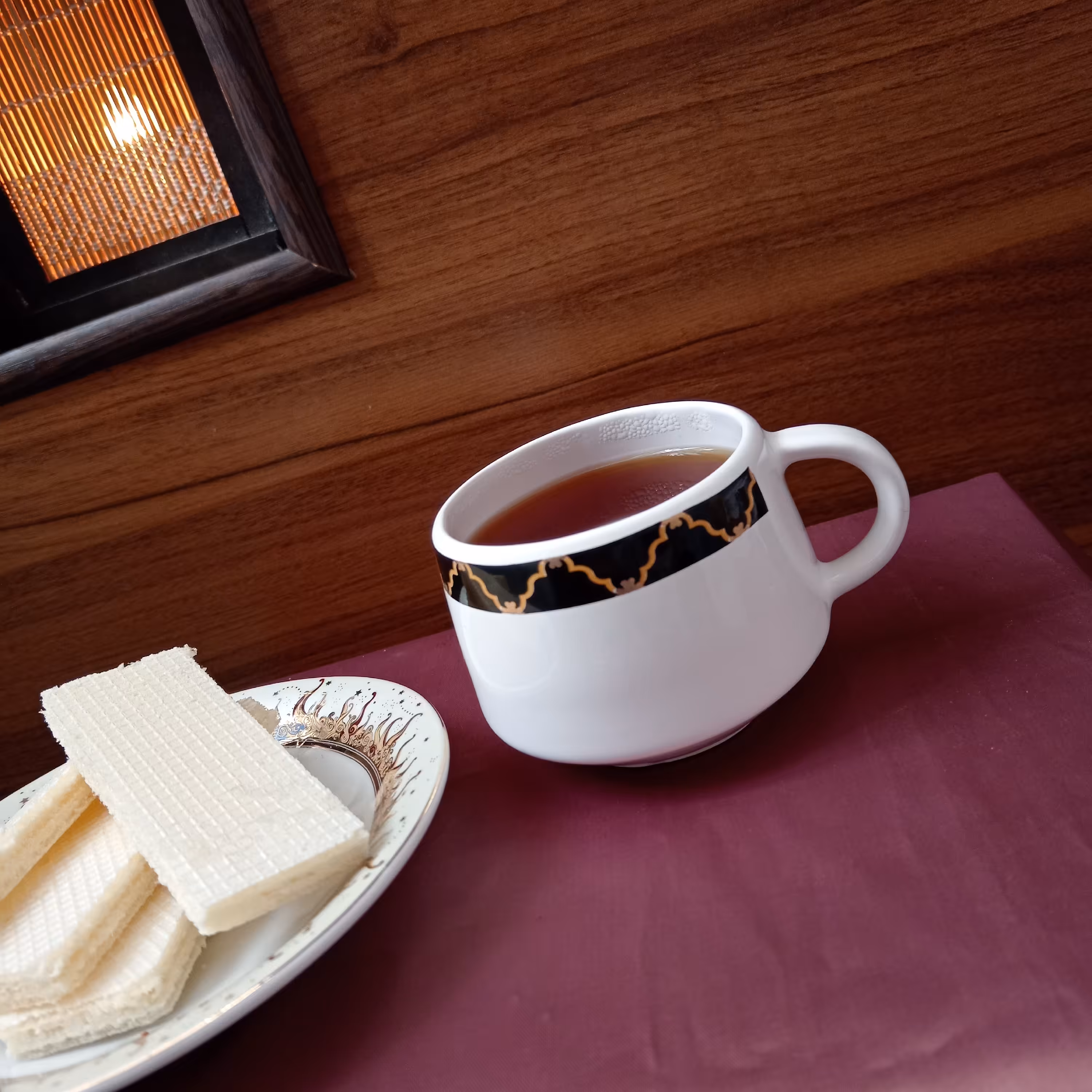 فنجان چای خوری سرامیکی، حاشیه دار  (بسته شش عددی)