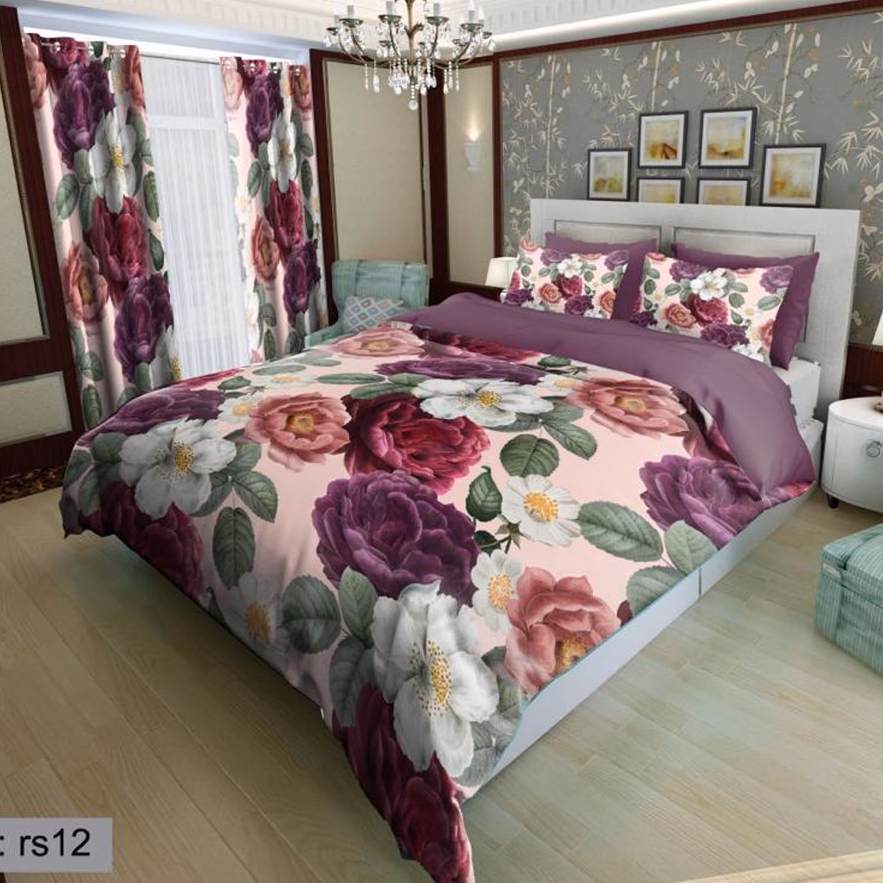 سرویس روتختی 2 نفره تنسل چاپی برندترک لند(Turk Land) rs 12