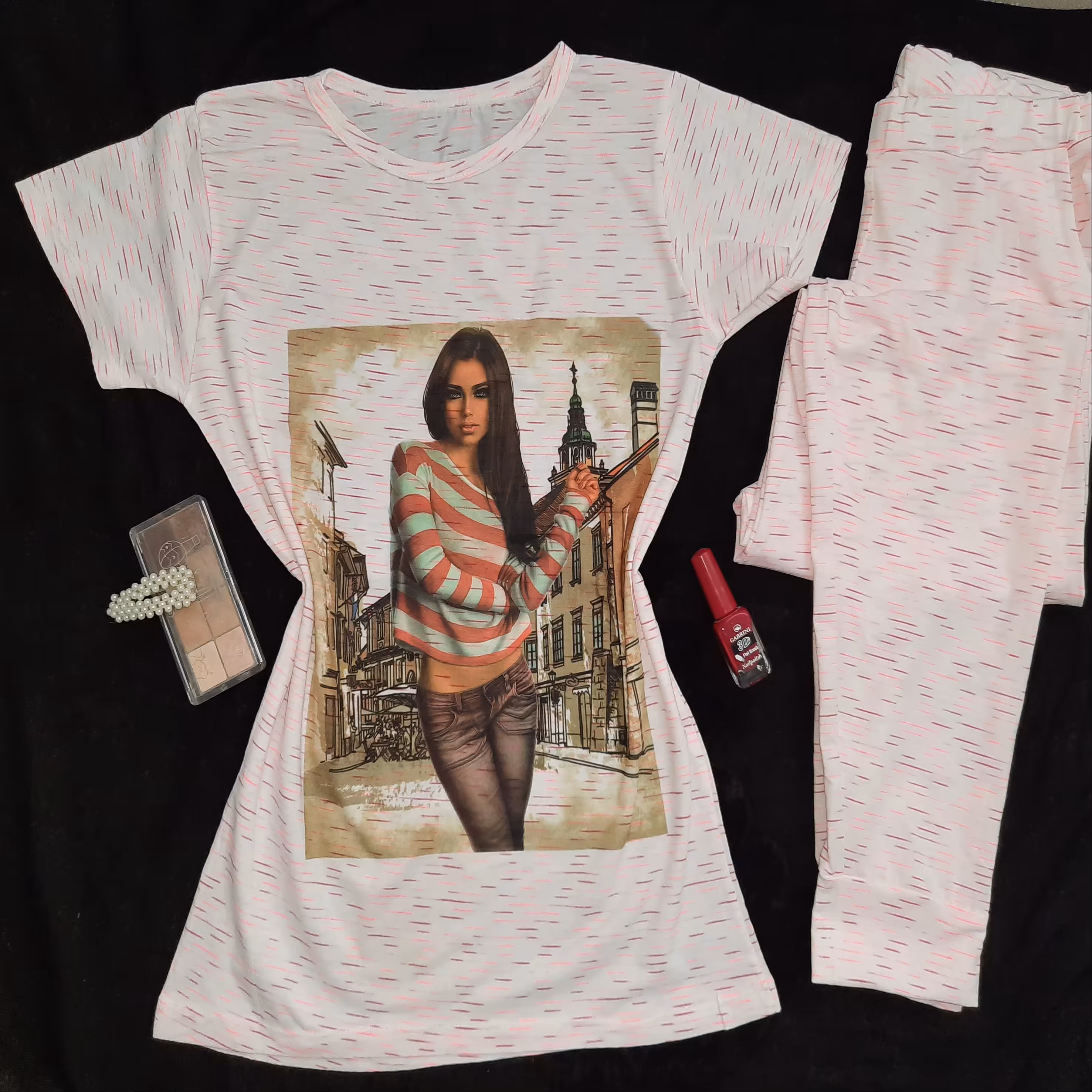 ست تیشرت شلوار جیب دار