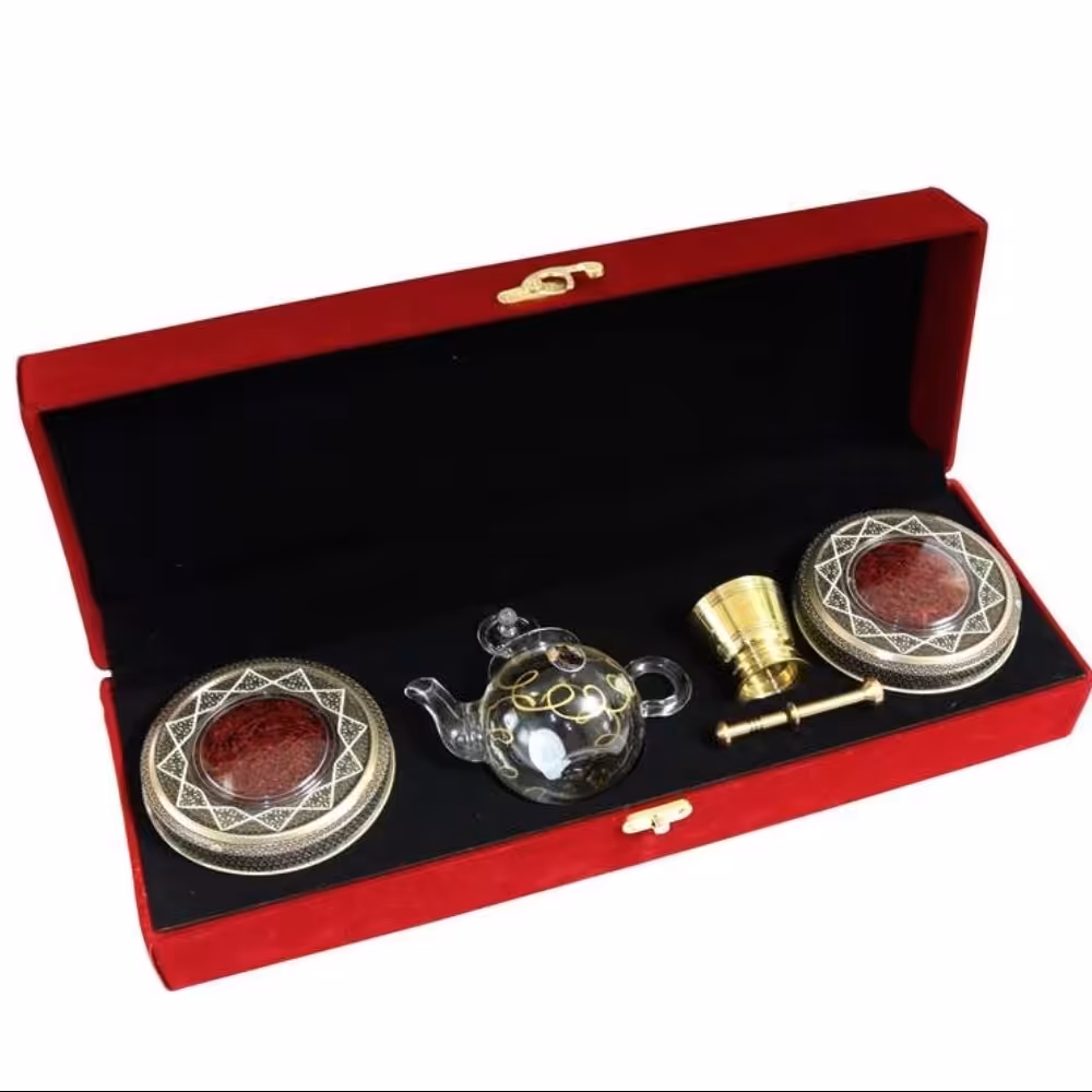 زعفران هدیه خاتم و قوری (2مثقالی) 