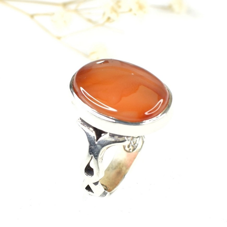 انگشتر عقیق نگین مربع عیار925 کد8636