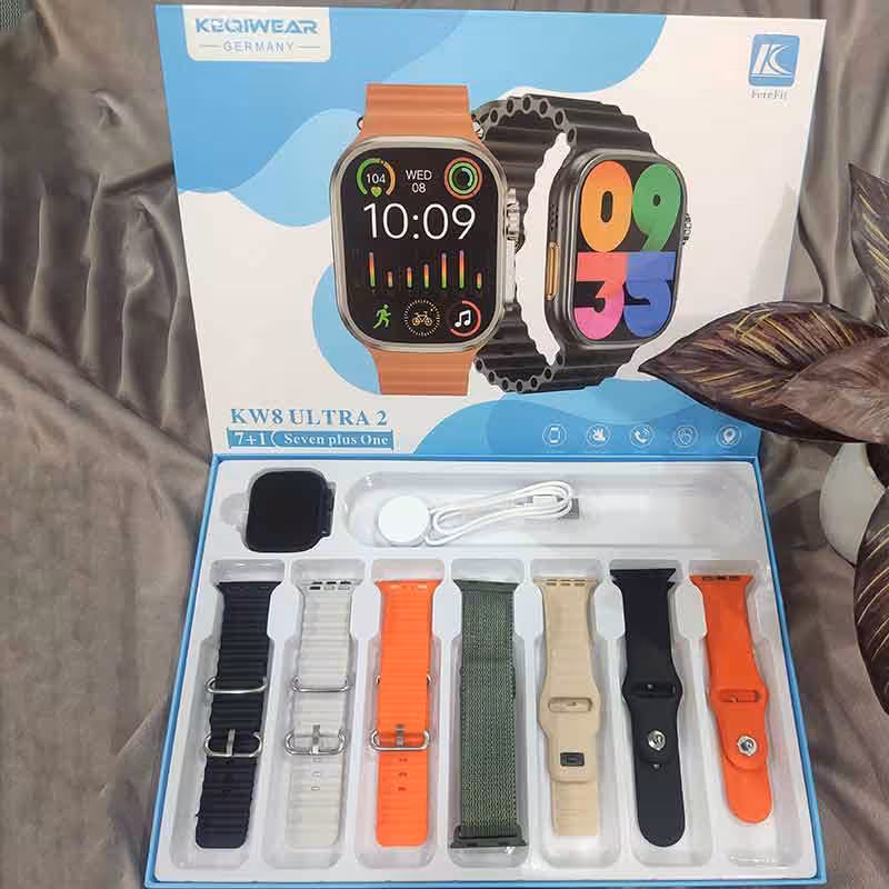 ساعت هوشمند kw8 ultra2 اورجینال به همراه 7 عدد بند کیفیت عالی