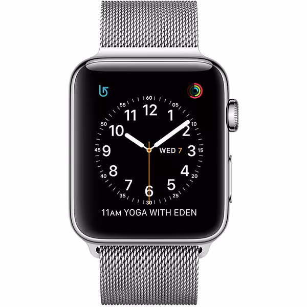 سری 2 استیل مردانه مدل Stainless Steel Case with Milanese Loop - Hiapple.ir