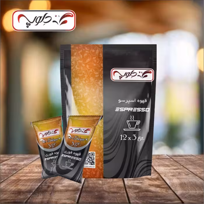 قهوه اسپرسو فوری دلوپه بسته 12 عددی ساشه 3 گرم