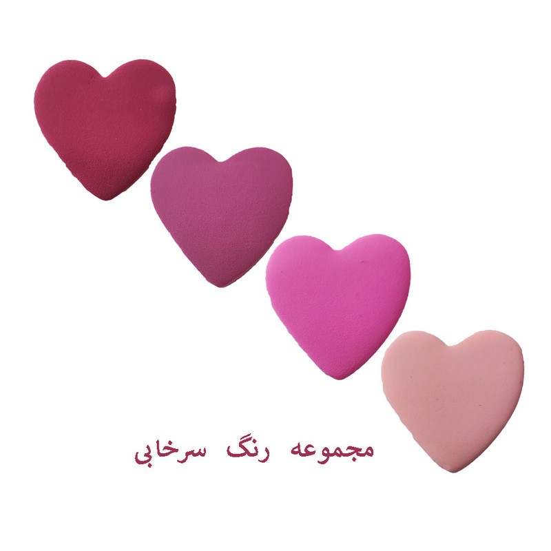 مگنت یخچال قلب سرخابی 4عددی خمیری رنگارنگ mk94