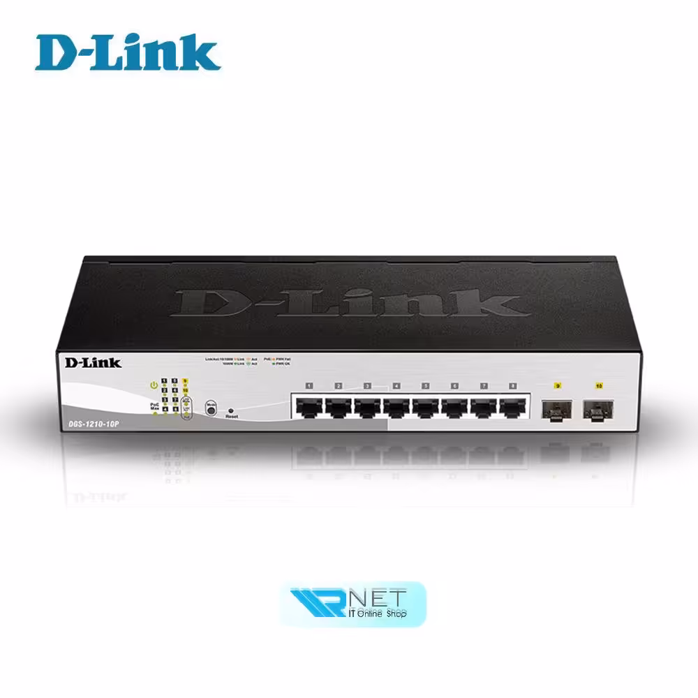 سوئیچ شبکه PoE دی لینک 10پورت DGS-1210-10P