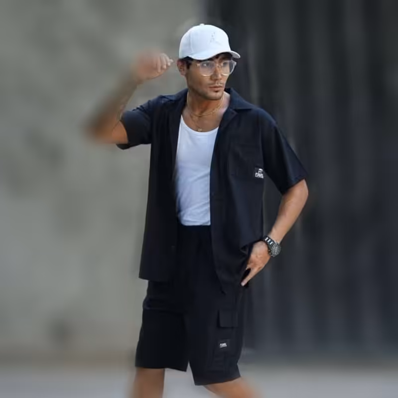 ست پیراهن آستین کوتاه و شلوارک در چهار رنگ و سه سایز