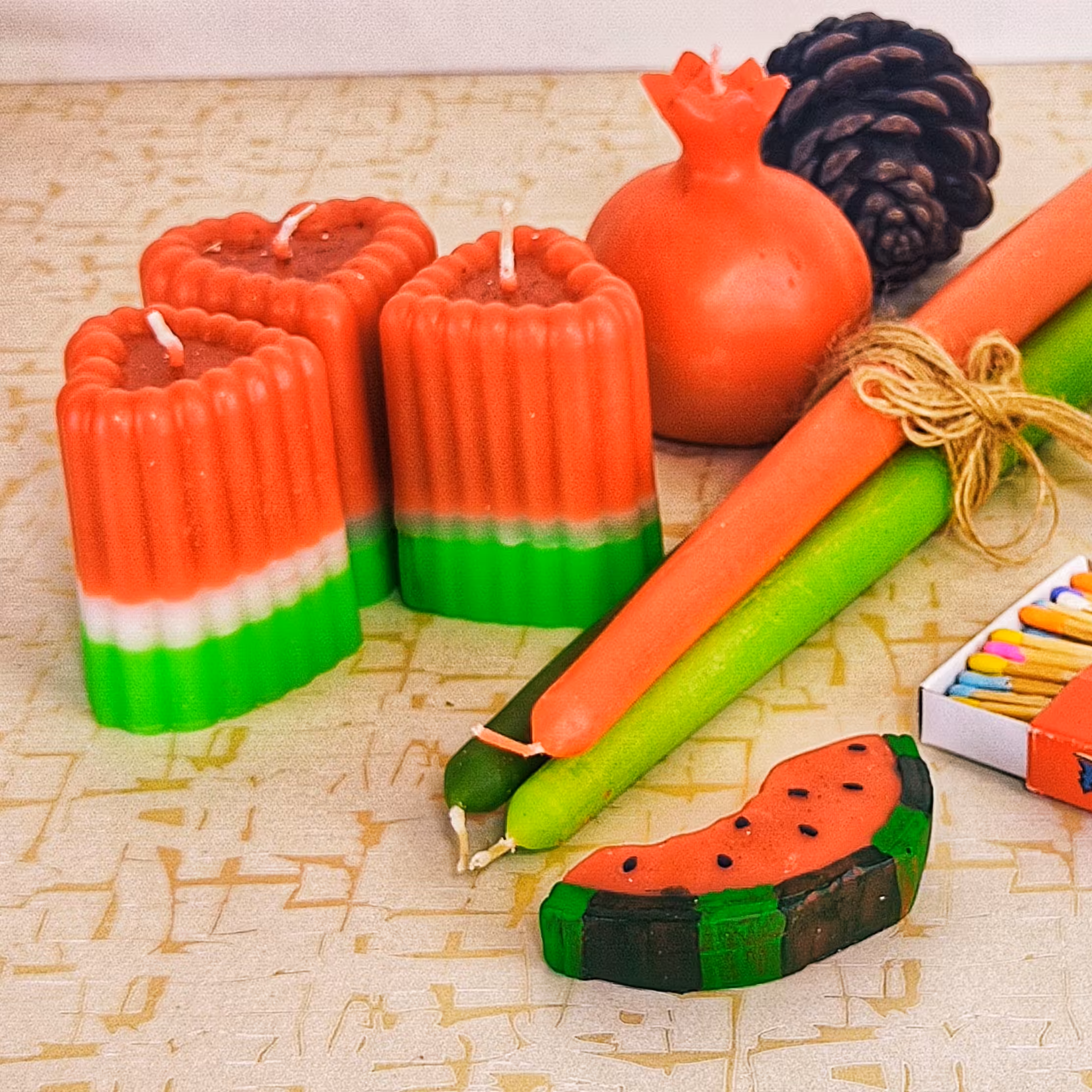 شمع سه سایز قلب یلدا