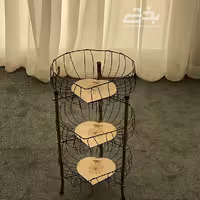 جا پیازی قلبی مشکی طلایی یاس