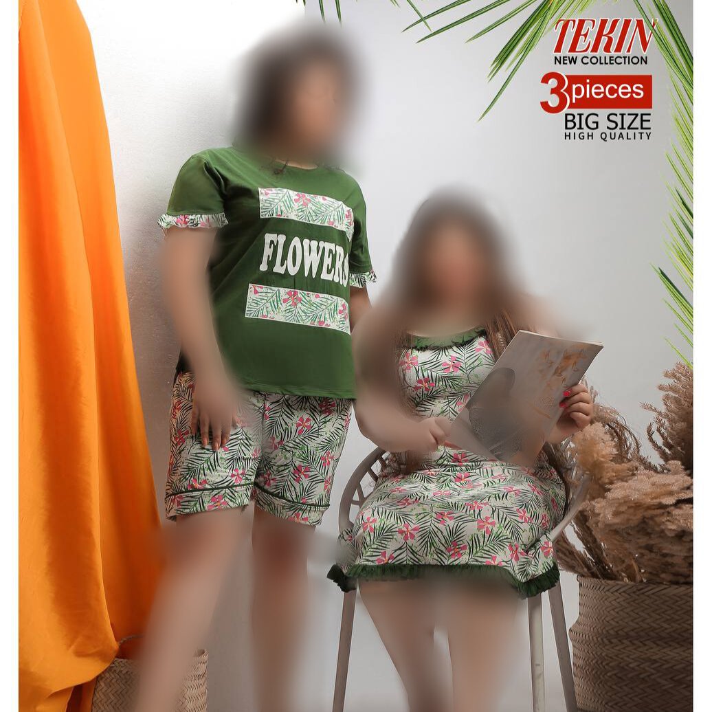 ست زنانه سه تیکه سایز بزرگ مدل2