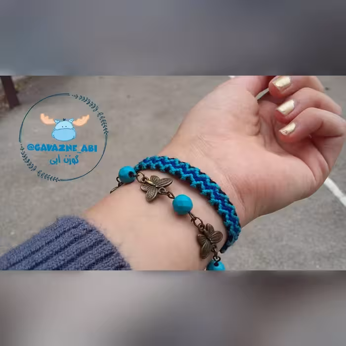 دستبند دوستی طرح رالف آبی و مشکی کاملا دستساز تیم گوزن آبی