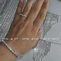 دستبند و  انگشتر فول نگین جواهری 