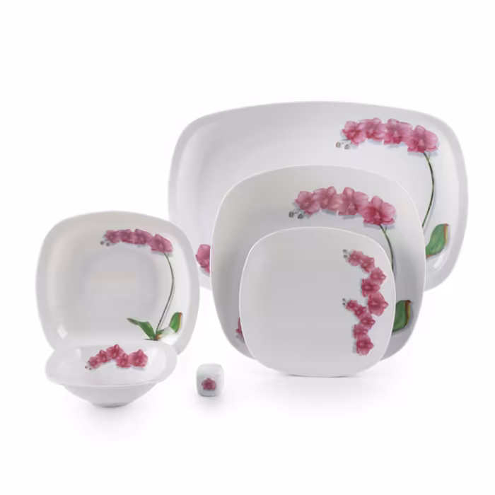 سرویس چینی زرین 6 نفره غذاخوری ارکیده (27 پارچه)