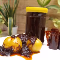 رب آلوچه محلی ملس خانگی بهداشتی نیم کیلویی در ظرف پلی اتیلن ارسال رایگان به بابل